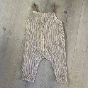 HM Striped Overalls. Size 6-9 months